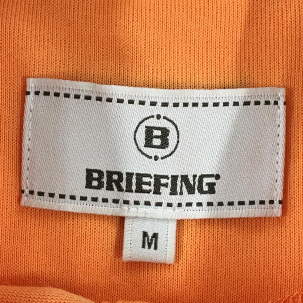 ★BRIEFING レディース ノースリーブポロシャツ　オレンジ 超美品】ブリーフィング ノースリーブポロシャツ オレンジ×白 胸元