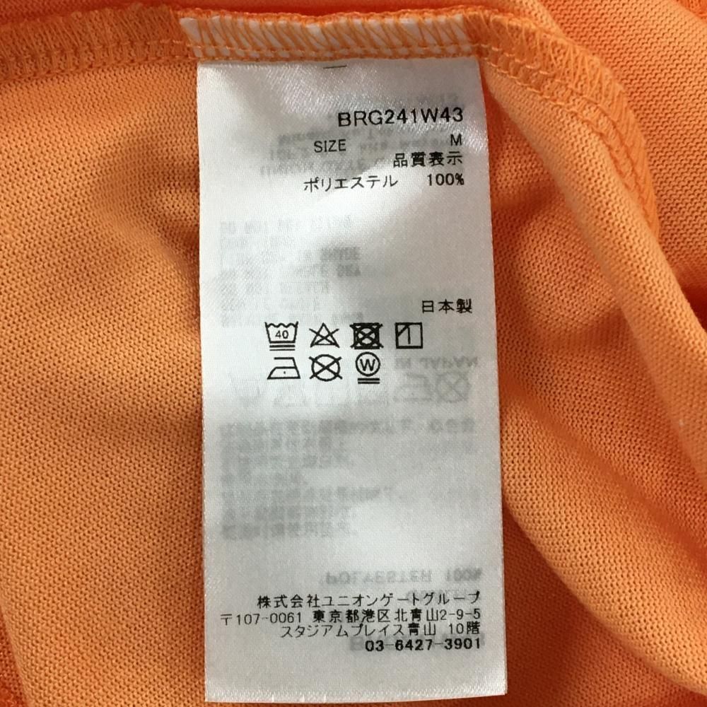 ★BRIEFING レディース ノースリーブポロシャツ　オレンジ 超美品】ブリーフィング ノースリーブポロシャツ オレンジ×白 胸元