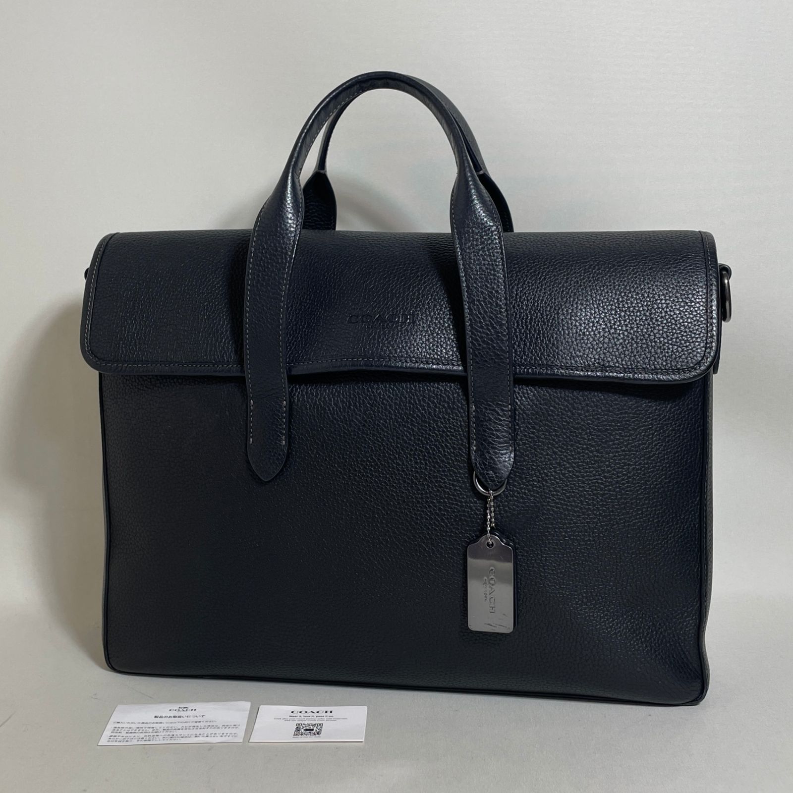 2604-225｜美品｜コーチ ビジネスバッグ レザー ブラック - メルカリ