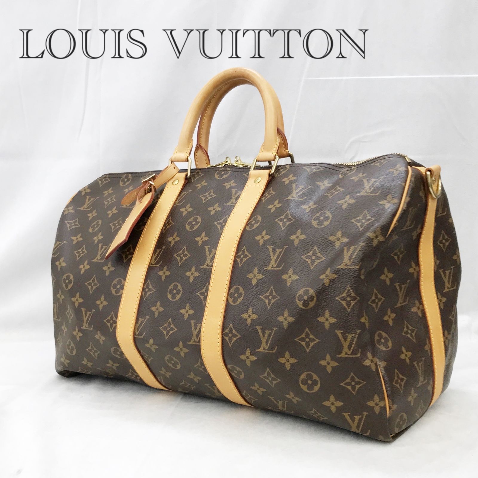 LOUIS VUITTON ルイヴィトン モノグラム キーポル バンドリエール 45 M41418 レザー ボストンバッグ ブラウン レディース 鞄 _233067