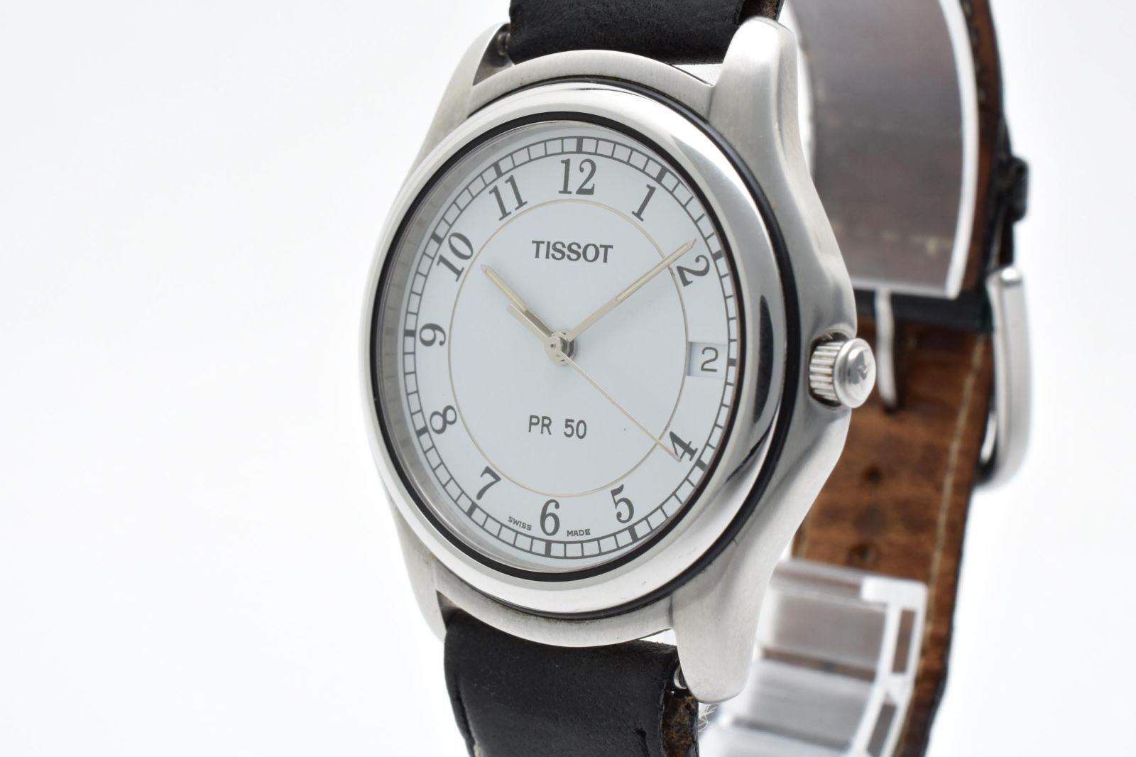 稼働品】ティソ TISSOT PR50 腕時計 白文字盤 クオーツ-新宿 買取