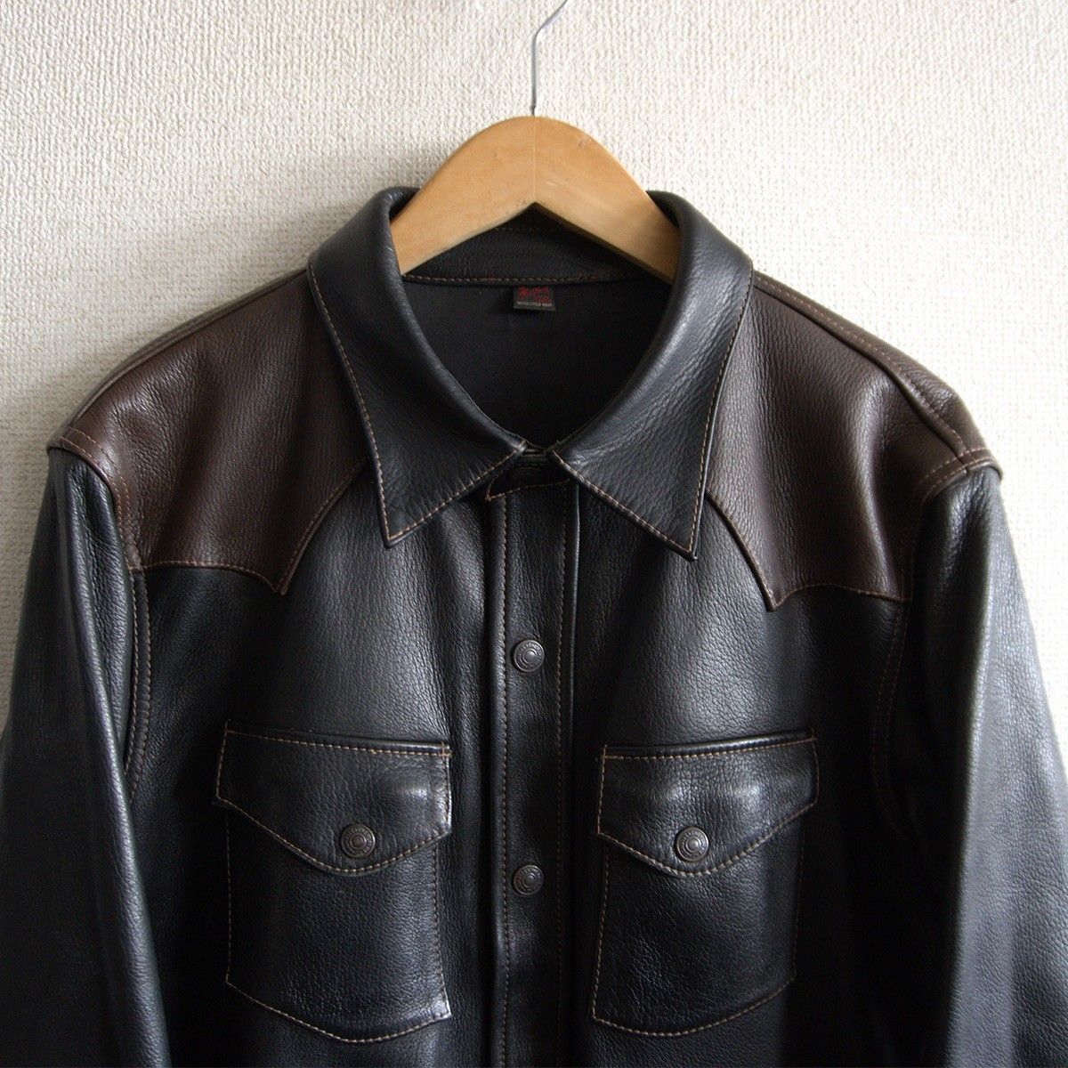 最高級】THE FLAT HEAD【ディアスキン ウエスタン レザー シャツ】42 