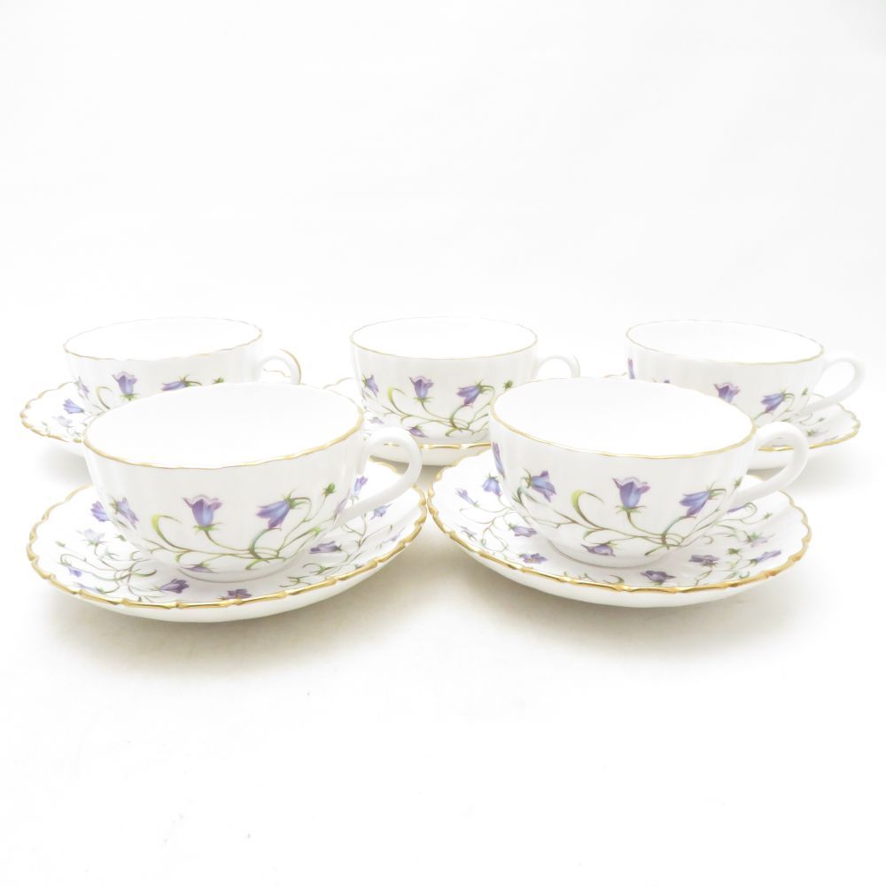 美品 SPODE スポード カンタベリー ティーカップ＆ソーサー 5客 セット 紅茶 碗皿 英国 金彩 イングランド SU14161A2