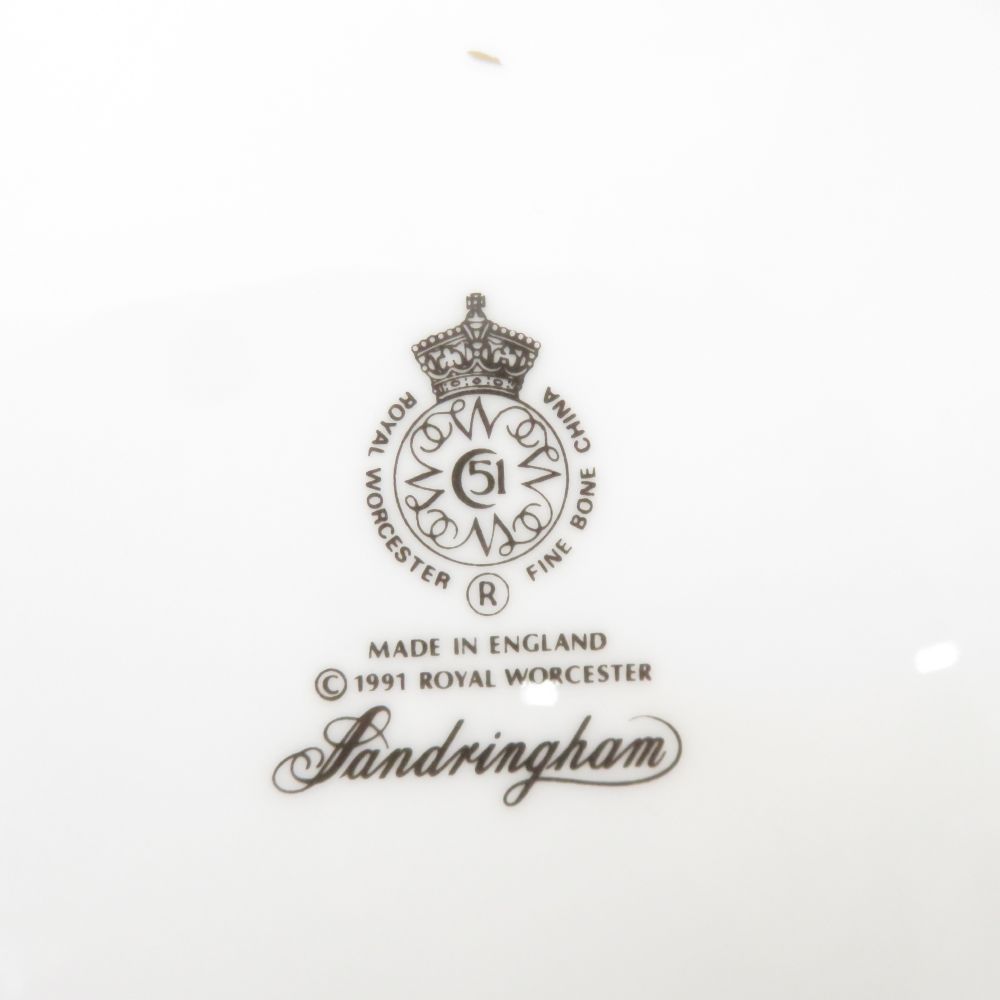 WORCESTER ロイヤルウースター サンドリンガム 大皿 4枚 27cmプレートセット ディナー 金彩 花 英国 SU14175B2 ROYAL WORCESTER ロイヤルウースター サンドリンガム 大皿 4枚 27cm