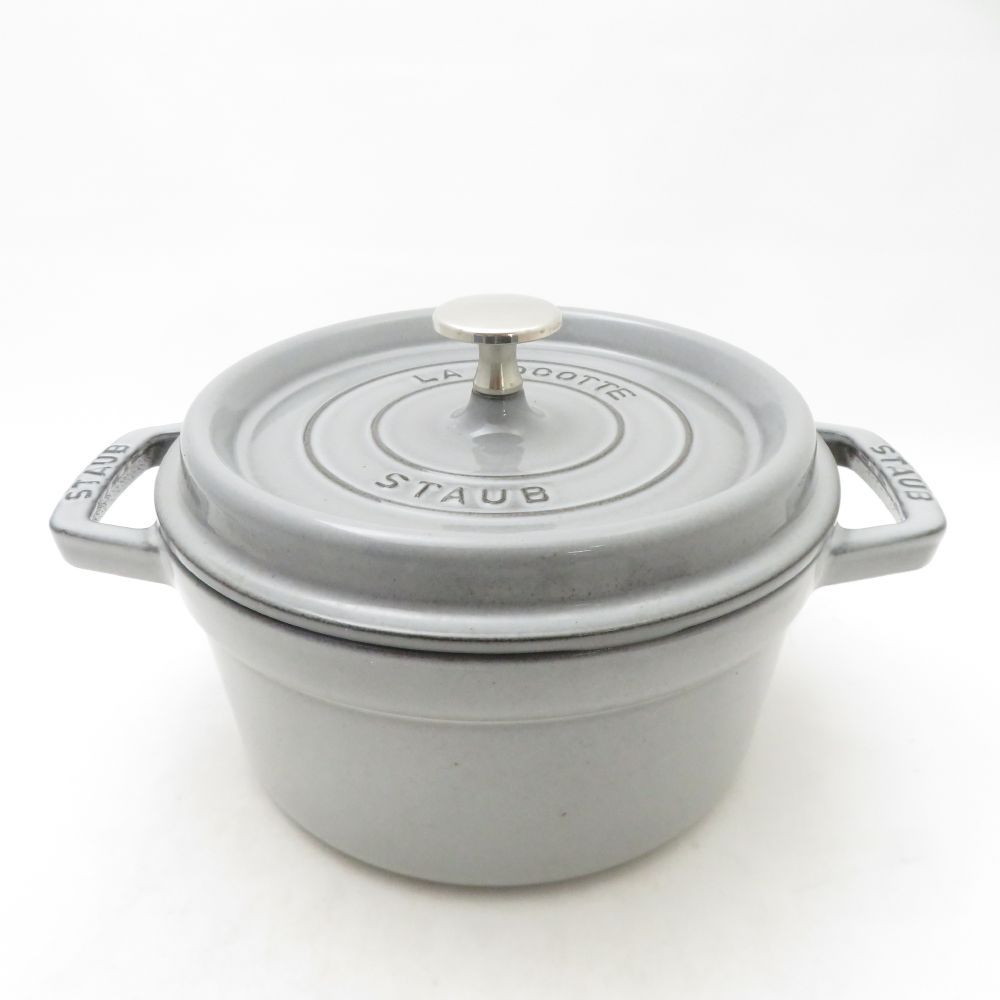 美品 STAUB ストウブ ピコココット ラウンド 両手鍋 鋳物ホーロー 20cm
