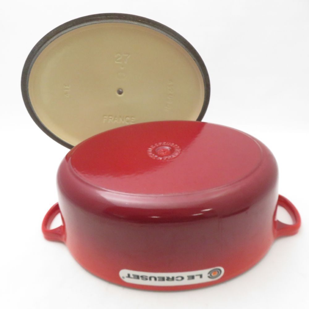 美品 Le Creuset ルクルーゼ ココットオーバル 両手鍋 鋳物ホーロー