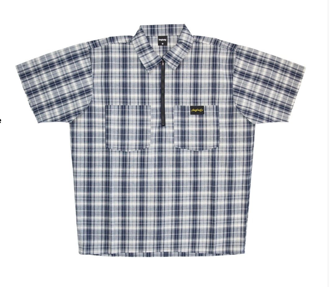BAGLADY / DARK PLAID BUTTON WORKWEAR SHIRT
