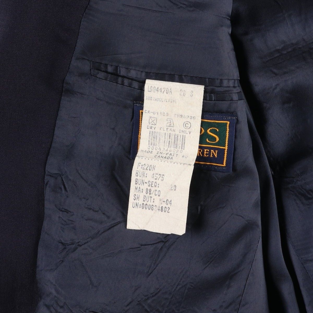 古着 90年代 ラルフローレン Ralph Lauren CHAPS チャップス 紺