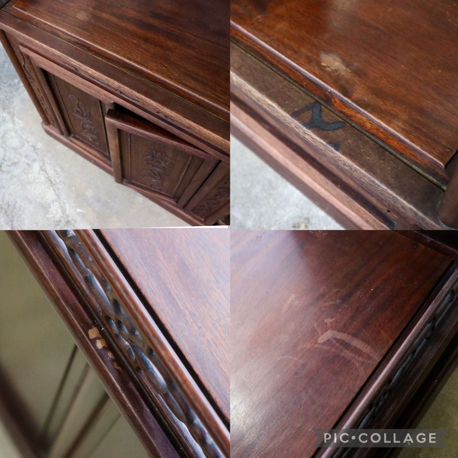 GMIK156○唐木家具 茶棚 飾り棚 サイドボード 和家具 和室 座敷 茶箪笥 