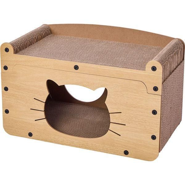 ペティオ 猫用おもちゃ くつろげる ねこまどつめみがきハウス 犬猫用品
