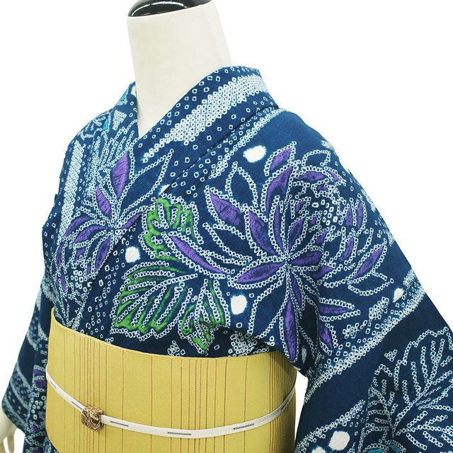 新古品】 本場有松鳴海絞り 浴衣 夏物 有松 未使用 ゆかた 絞り 木綿