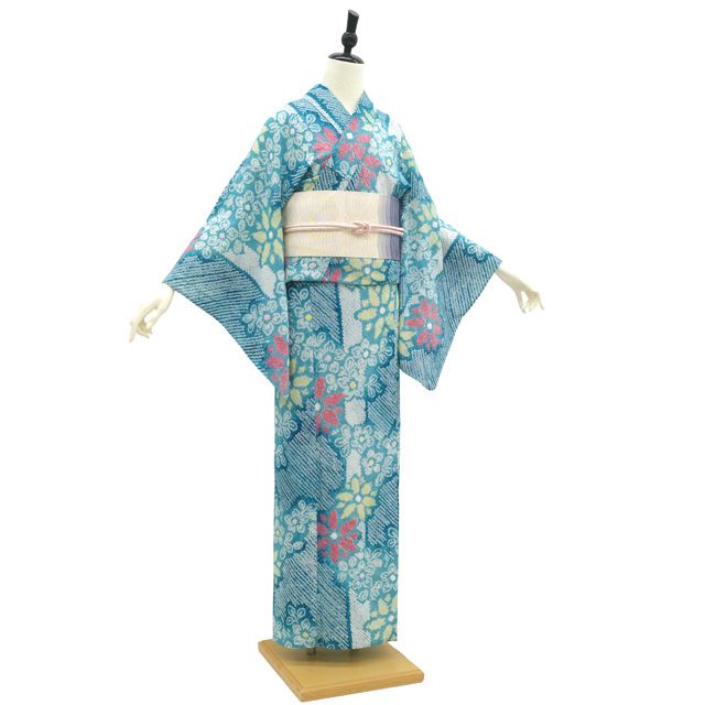 中古】 本場有松鳴海絞り 浴衣 夏物 リサイクル 有松 ゆかた 絞り 木綿