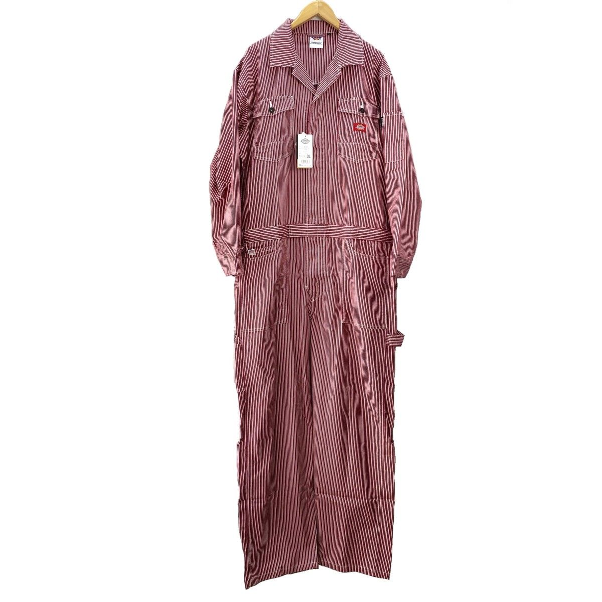 Dickies ディッキーズ ストレッチヒッコリーツナギ D-716 レッド 3Lサイズ
