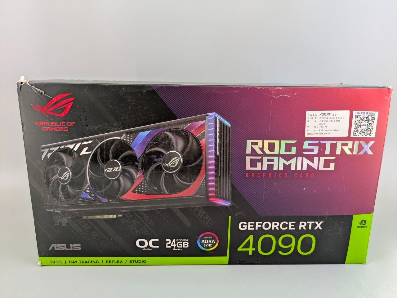 【基板なし】ASUS ROG STRIX GeForce RTX 4090 クーラーユニット・空箱・付属品一式 パーツ取り用 ジャンク 補修・改造用 ゲーミングビデオカード 外装のみ