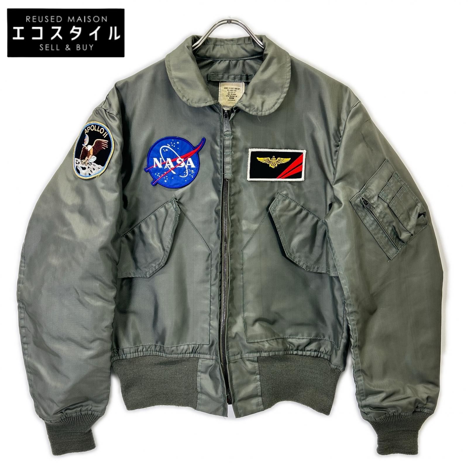 MILITARY ミリタリー カーキ CWU36-P パッチ付き フライトジャケット M メンズ MILITARY ミリタリー カーキ CWU36-P パッチ付き フライト