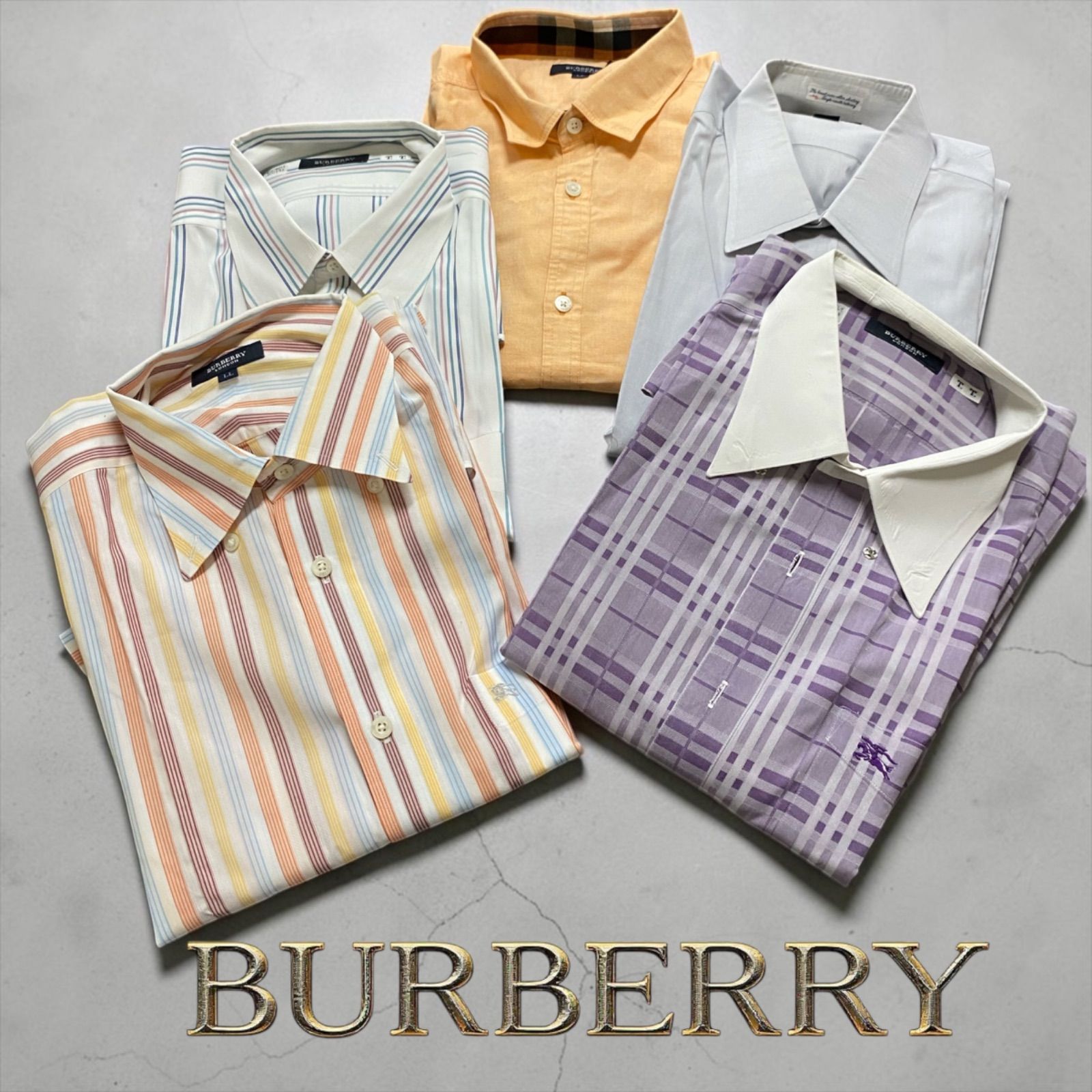 BURBERRY 半袖シャツ　5枚セット　まとめ売り　メンズファッション　メンズシャツ　半袖　バーバリー　夏　春　LLサイズ
