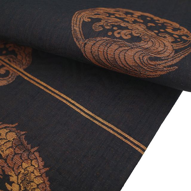 新古品】 袋帯 田中良和 監修 染色工芸作家 正絹 紬 落款 箔糸 金糸