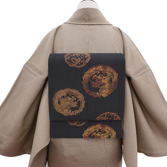 新古品】 袋帯 田中良和 監修 染色工芸作家 正絹 紬 落款 箔糸 金糸