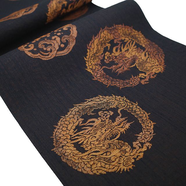 う*こ様 未使用近い　美品　袷　正絹　作家　金箔　黒留袖　フルセット　西陣唐織最 新古品】 袋帯 田中良和 監修 染色工芸作家 正絹 紬 落款 箔糸 金糸