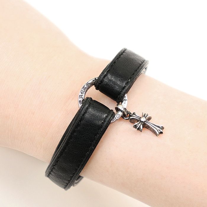 希少】CHROME HEARTS クロムハーツ レザー ブレスレット メンズ