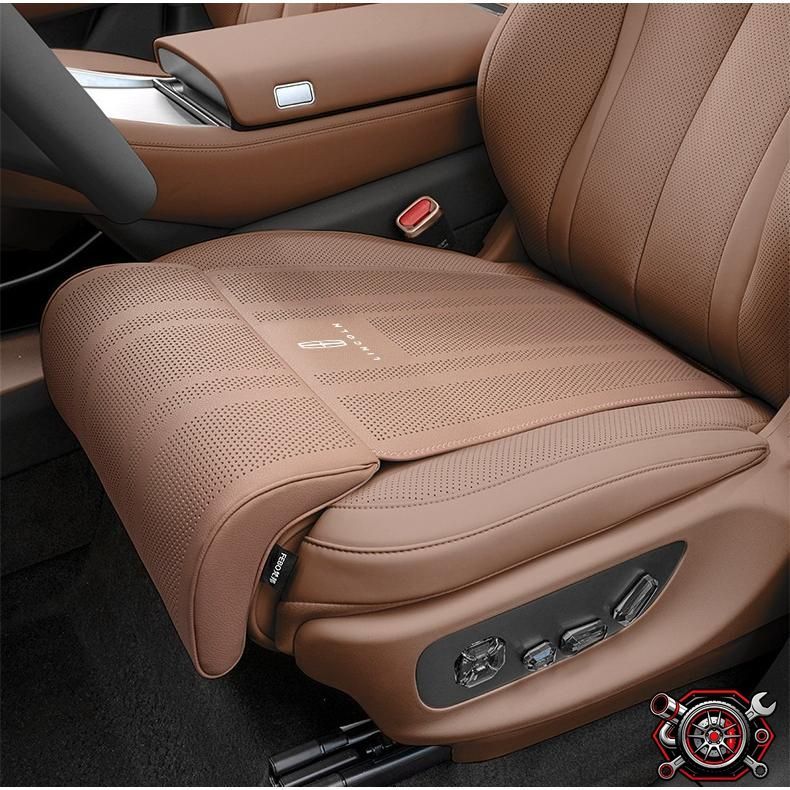 売れ筋リンカーン Lincolnブラウン車用座布団 1 枚 シートクッション 脚サポート 通気性 メモリーフォーム レザー カーシートカバー cp515