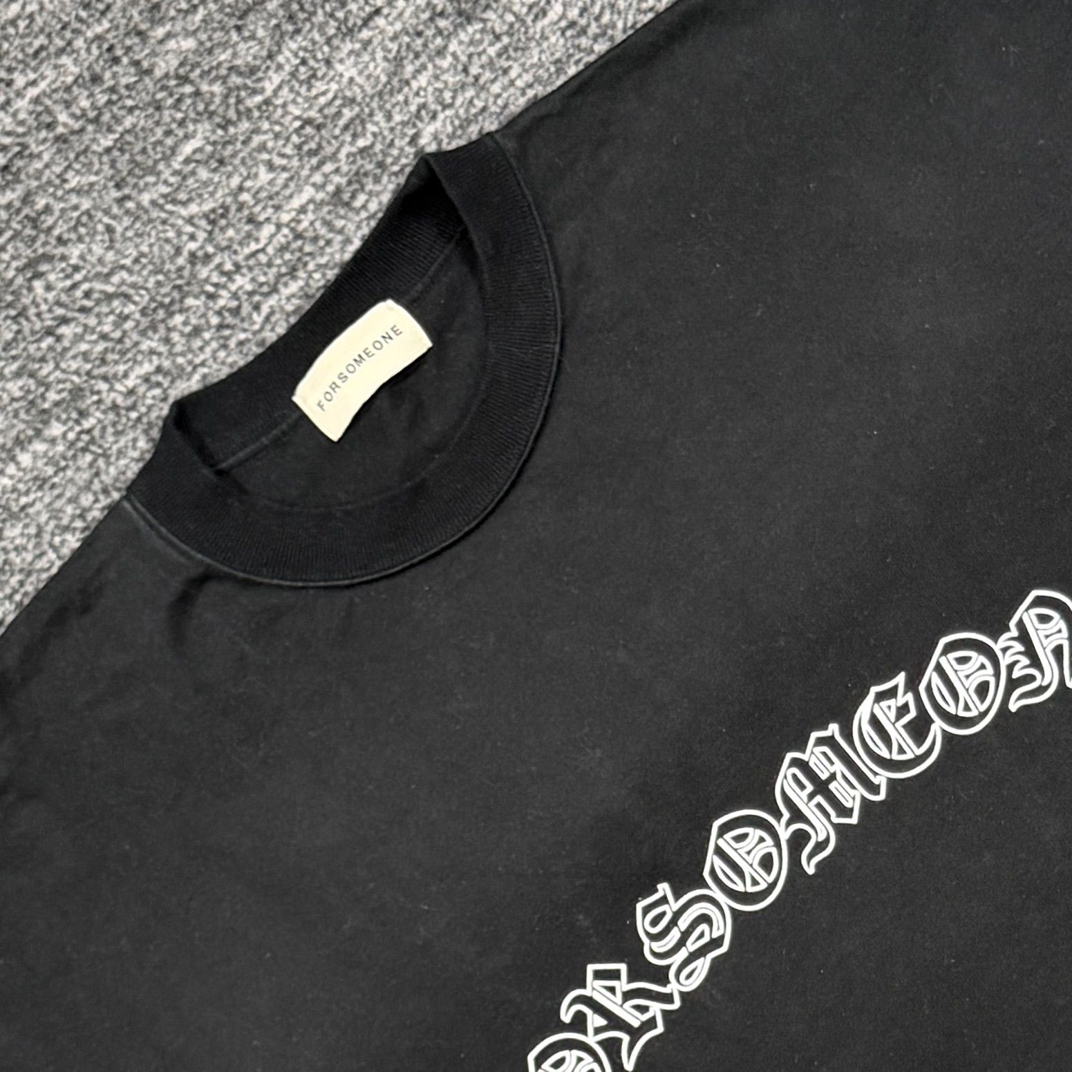 FORSOMEONE ロゴ ワイドTシャツ 46 フォーサムワン ブラック □ - メルカリ