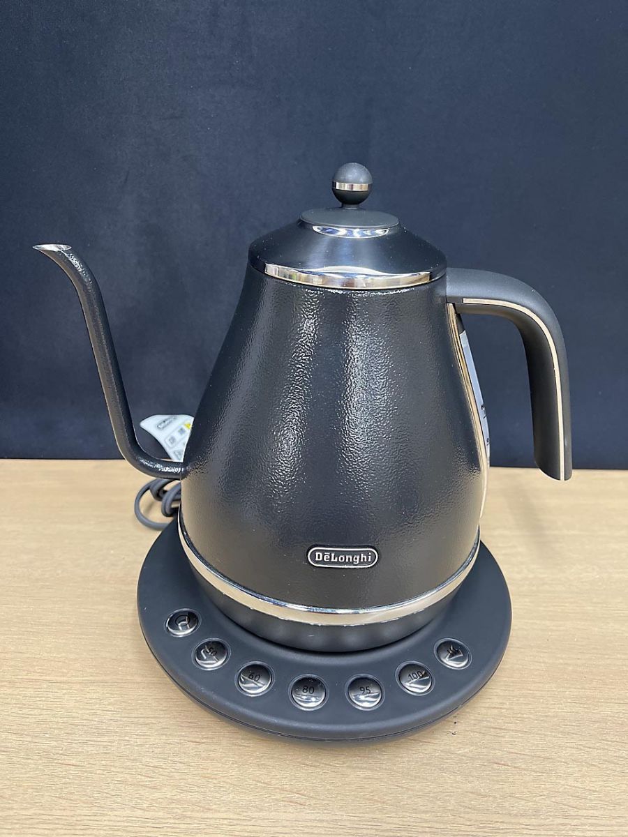 Delonghi デロンギ 電気カフェ ケトル 温度設定機能付 KBOE1230J-GY