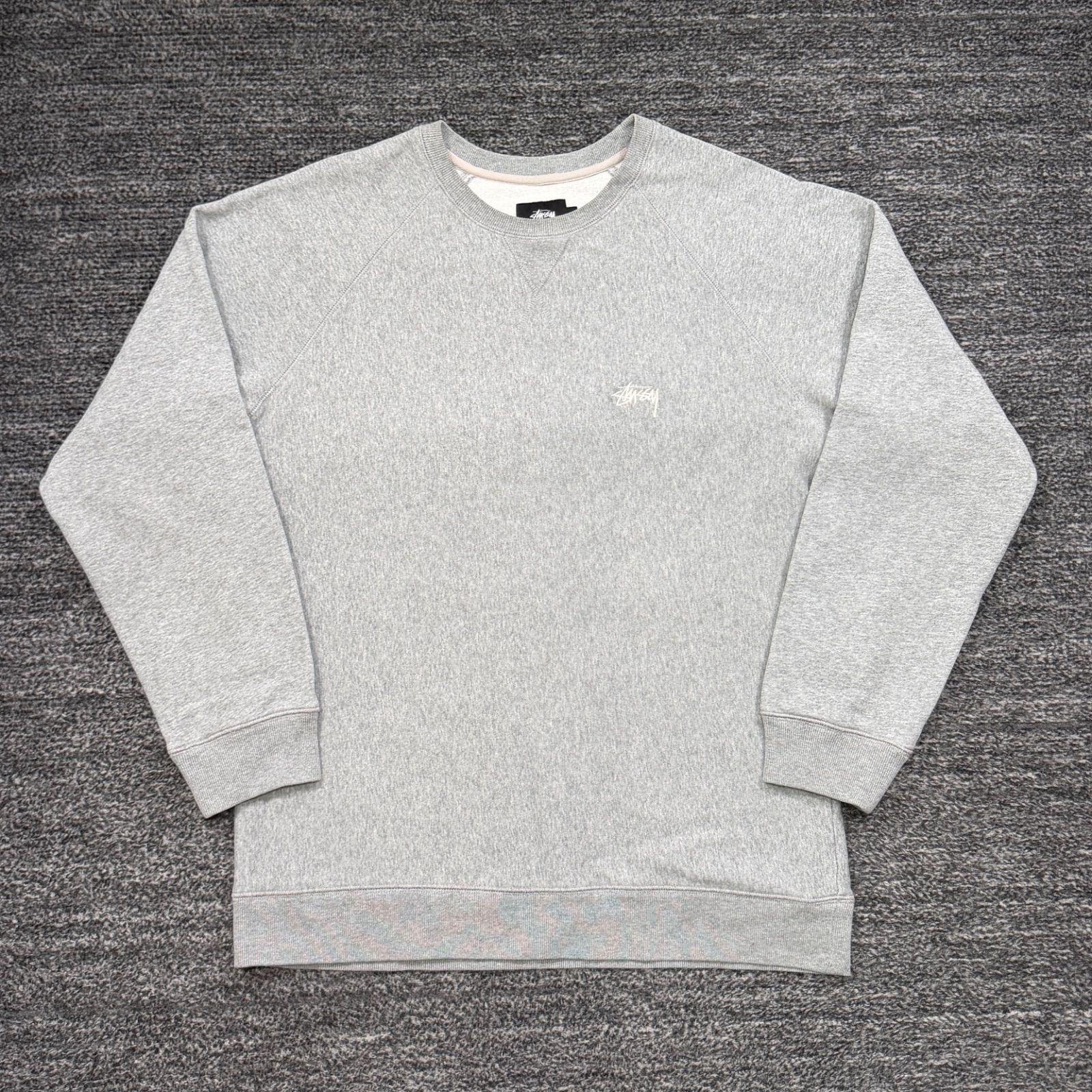 old stussy ラグラン クルーネック スウェット グレー 90s STUSSY ラグランクルーネック スウェット ステューシー グレー
