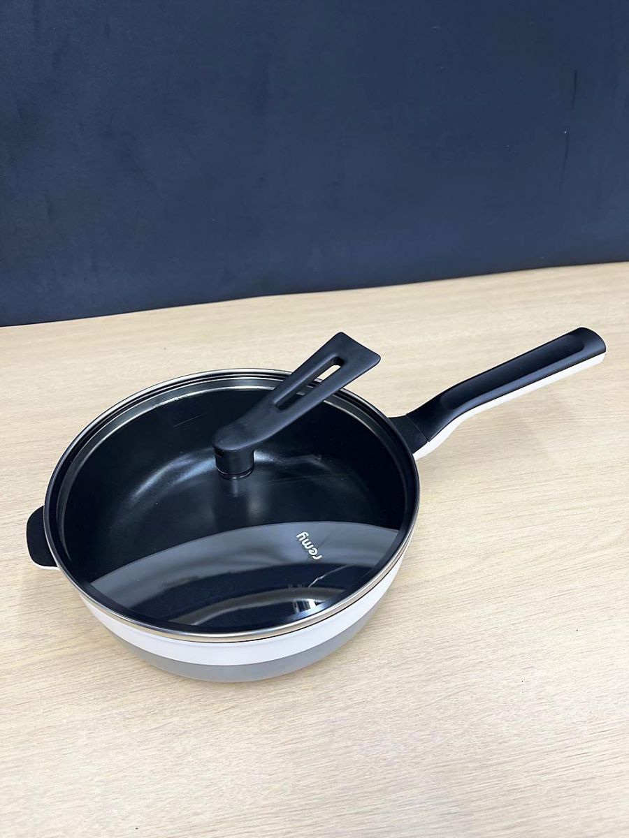 remy レミパン プラス 深型フライパン 内径約24cm 蓋付 KW086357 ★