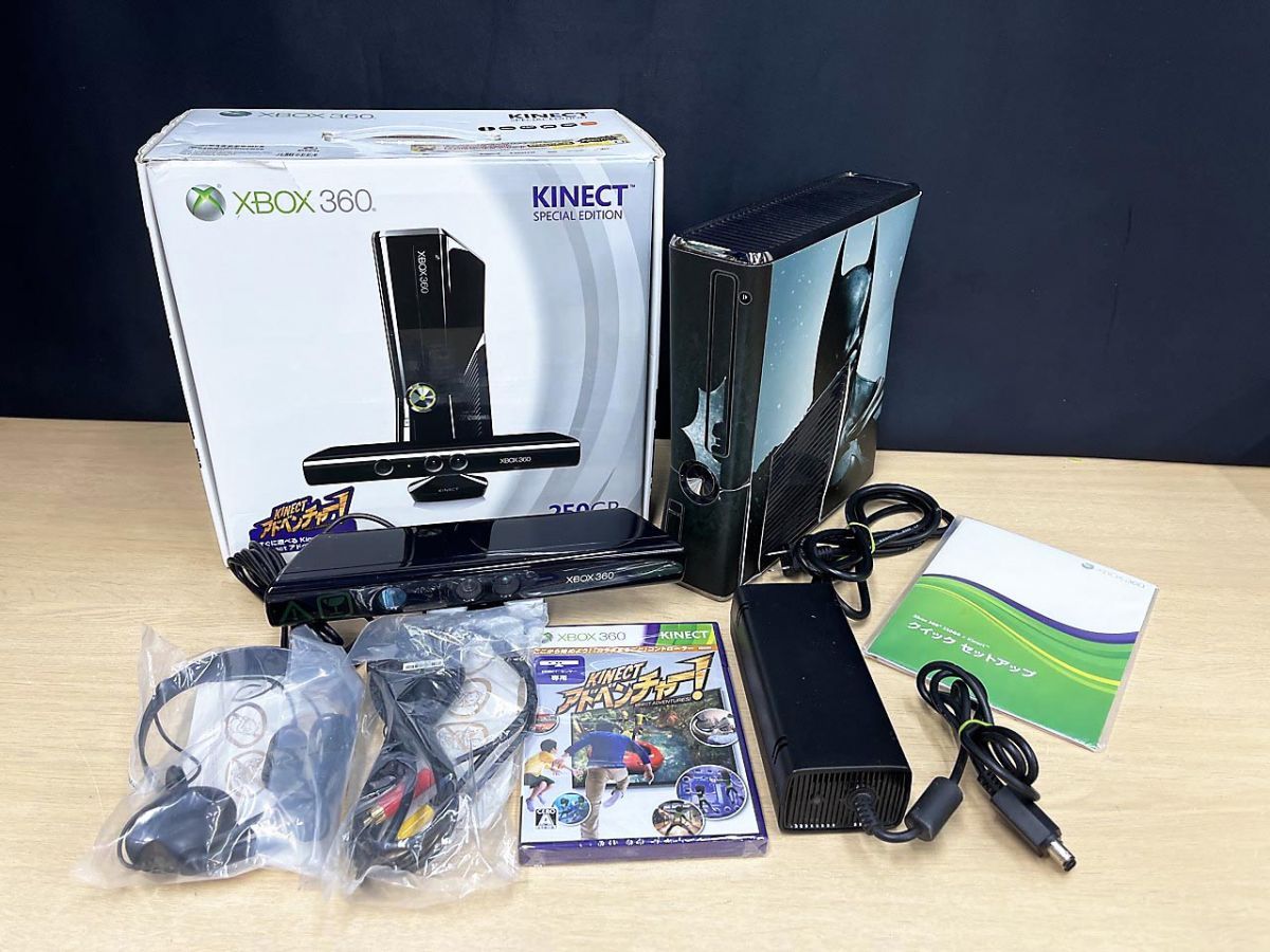 【現状品】 XBOX 360 KINECT SPECIAL EDITION ブラック バットマン ダークナイト 本体