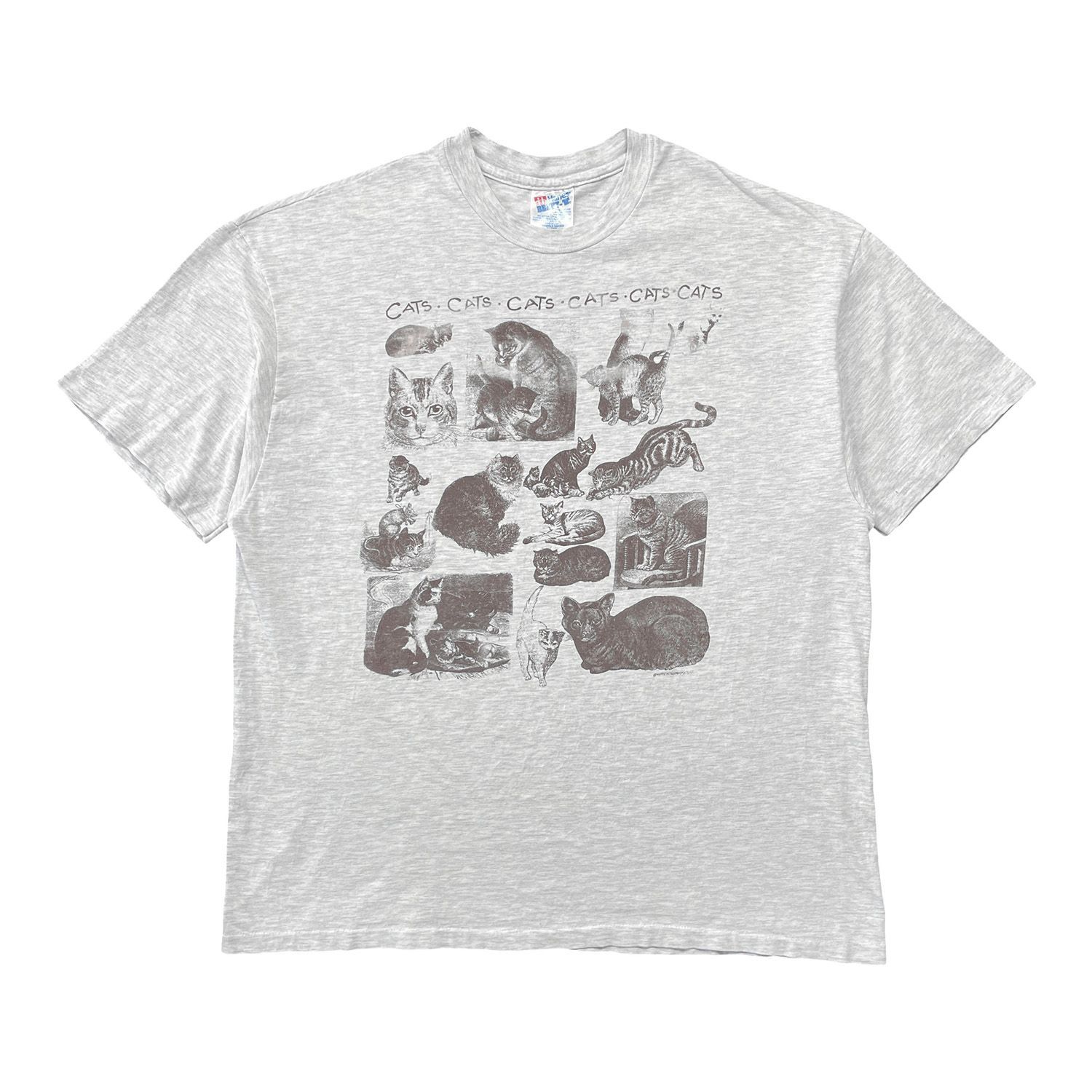 古着 USA製 90S Hanes BEEFY-T ヘインズ 猫 アニマル ヴィンテージ T 