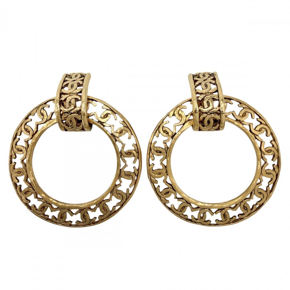 シャネル イヤリング レディース ココマーク アクセサリー ヴィンテージ ラウンド 2WAY CHANEL GP 2 5 ゴールド 約31.3g 1990年【中古品】