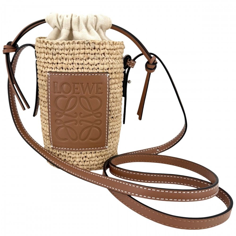 LOEWE　シリンダーポケット ラフィア アナグラム ショルダーバッグ ロエベ ショルダーバッグ レディース アナグラム シリンダーポケット
