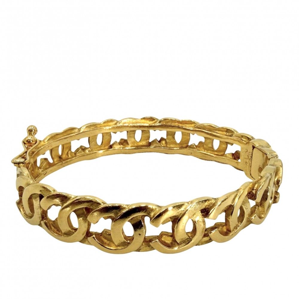 シャネル バングル レディース ココマーク ブレスレット アクセサリー ヴィンテージ CHANEL GP 93A ゴールド 約29.0g 1993年【中古品】