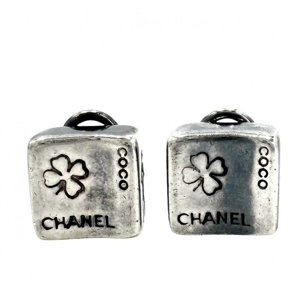 シャネル イヤリング レディース スクエア クローバー アクセサリー マドモアゼル ジュエリー CHANEL シルバー925 シルバー 約9.3g【中古品】