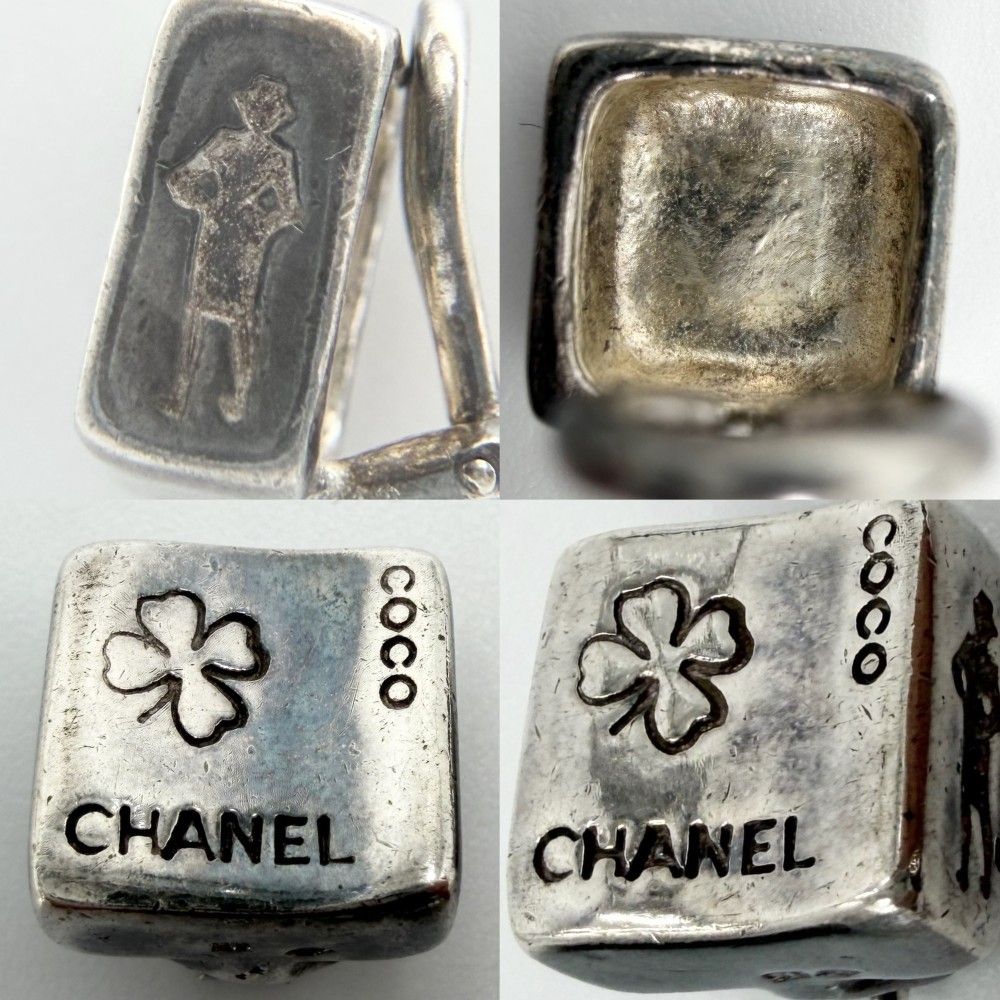 シャネル イヤリング レディース スクエア クローバー アクセサリー マドモアゼル ジュエリー CHANEL シルバー925 シルバー 約9.3g【中古品】