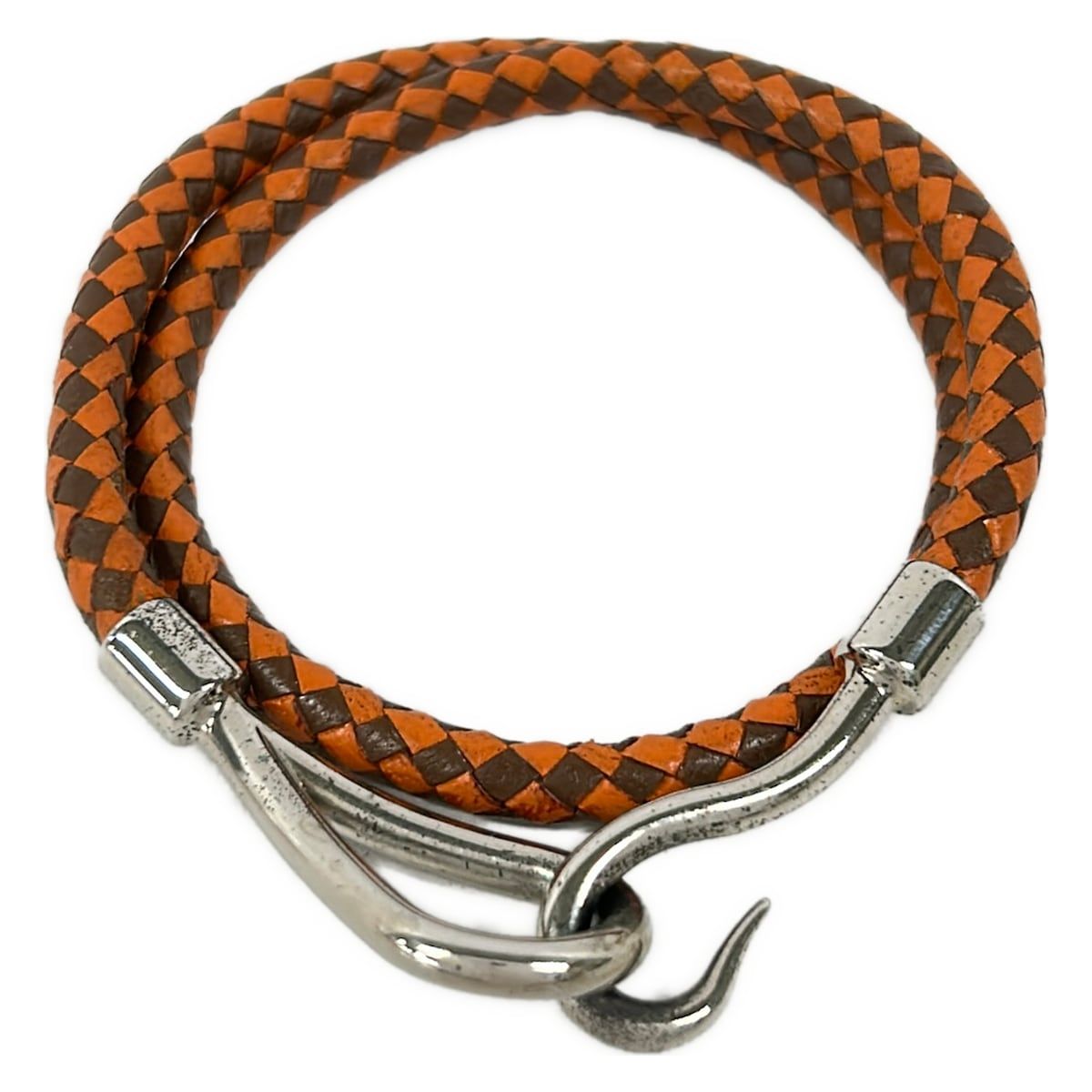 HERMES(エルメス) ブレスレット ジャンボ レザー オレンジ×ダーク
