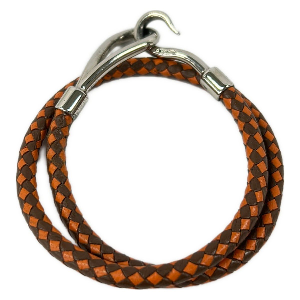 HERMES(エルメス) ブレスレット ジャンボ レザー オレンジ×ダーク
