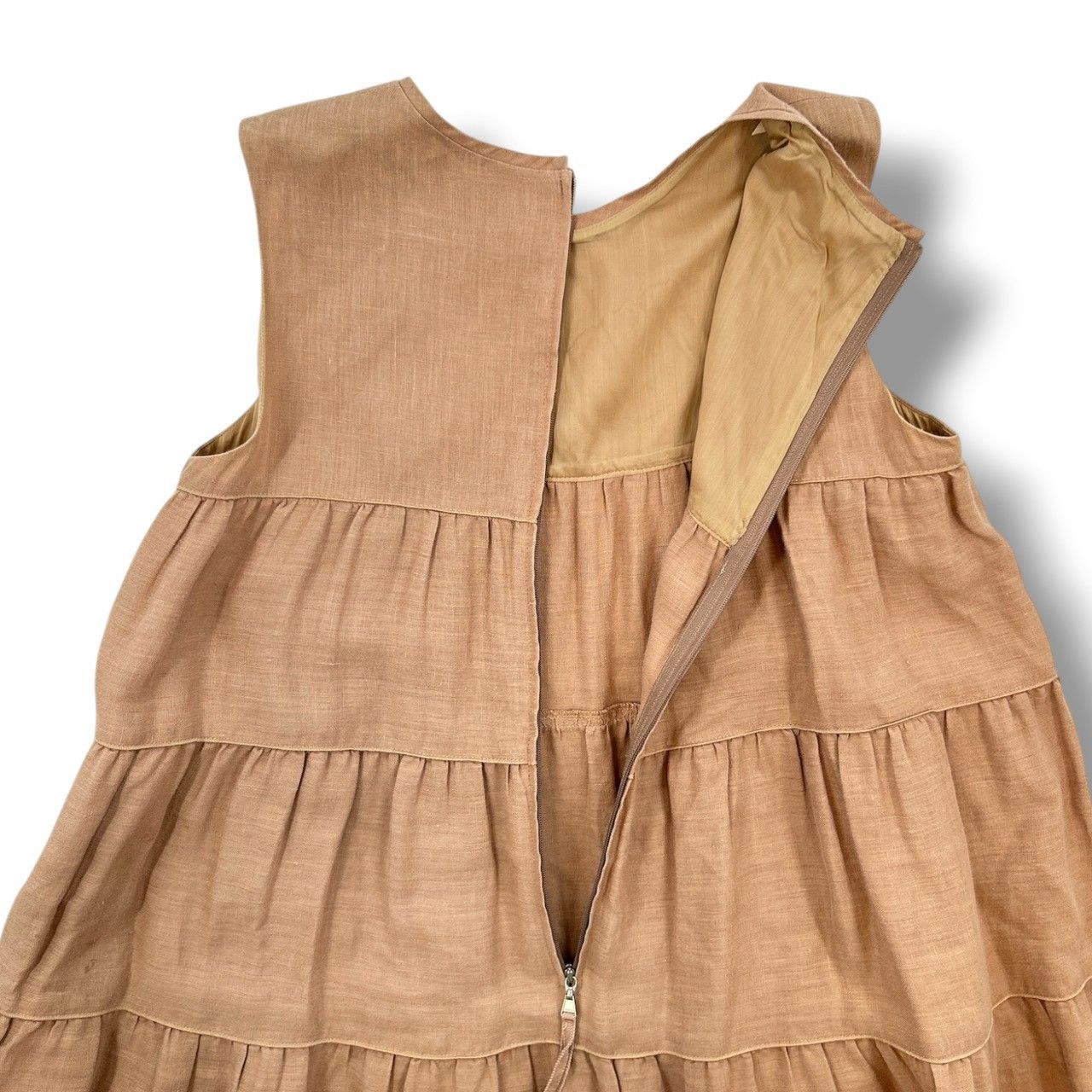 FOXEY フォクシー リネンノースリーブティアードワンピース DressEze