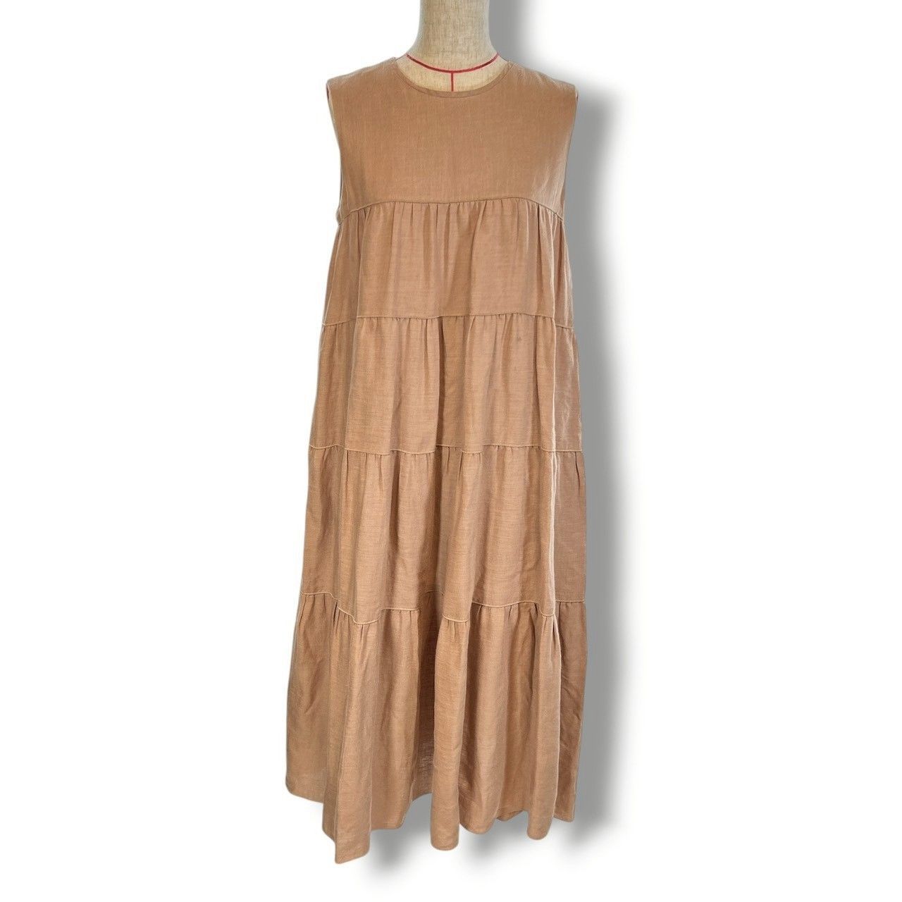 FOXEY フォクシー リネンノースリーブティアードワンピース DressEze