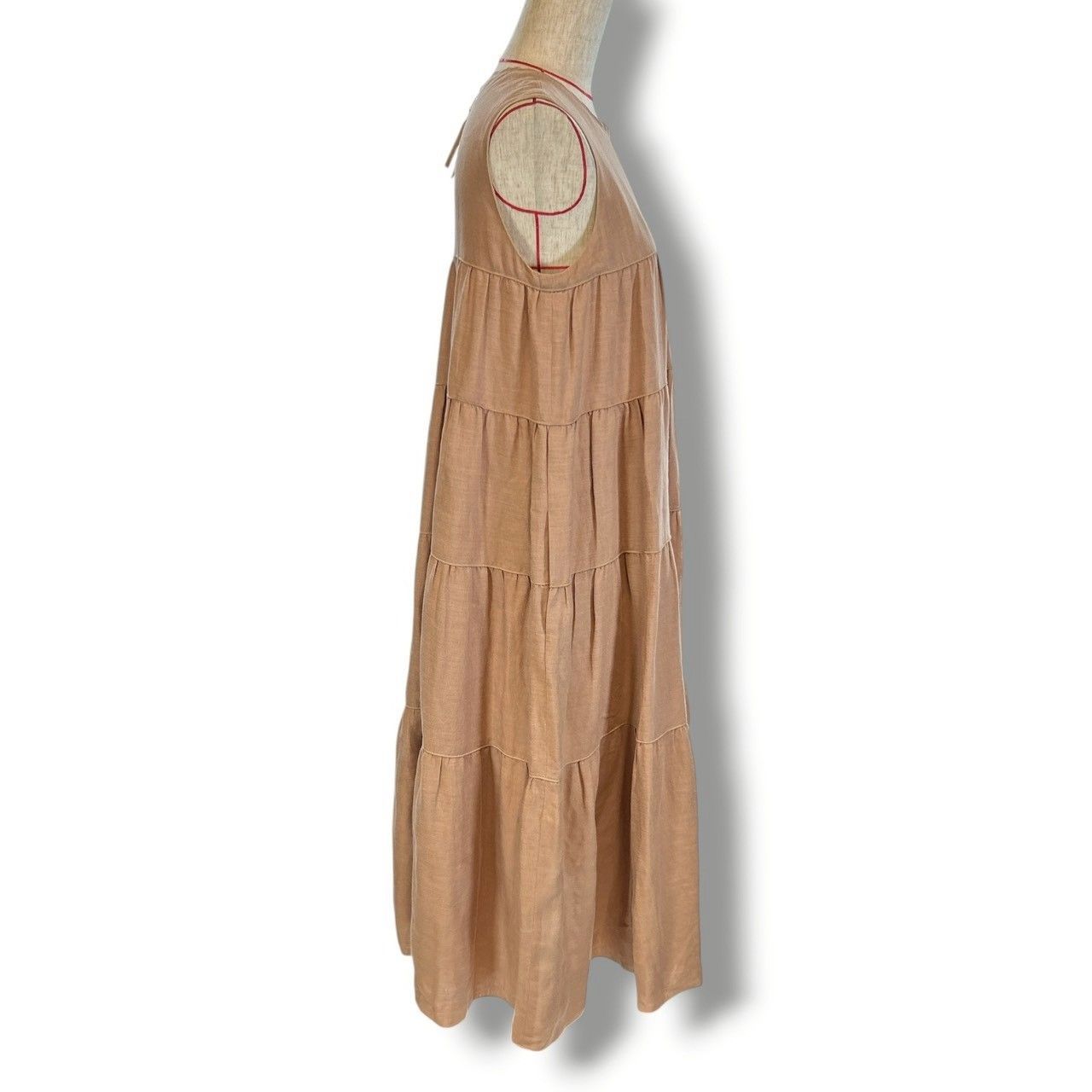FOXEY フォクシー リネンノースリーブティアードワンピース DressEze