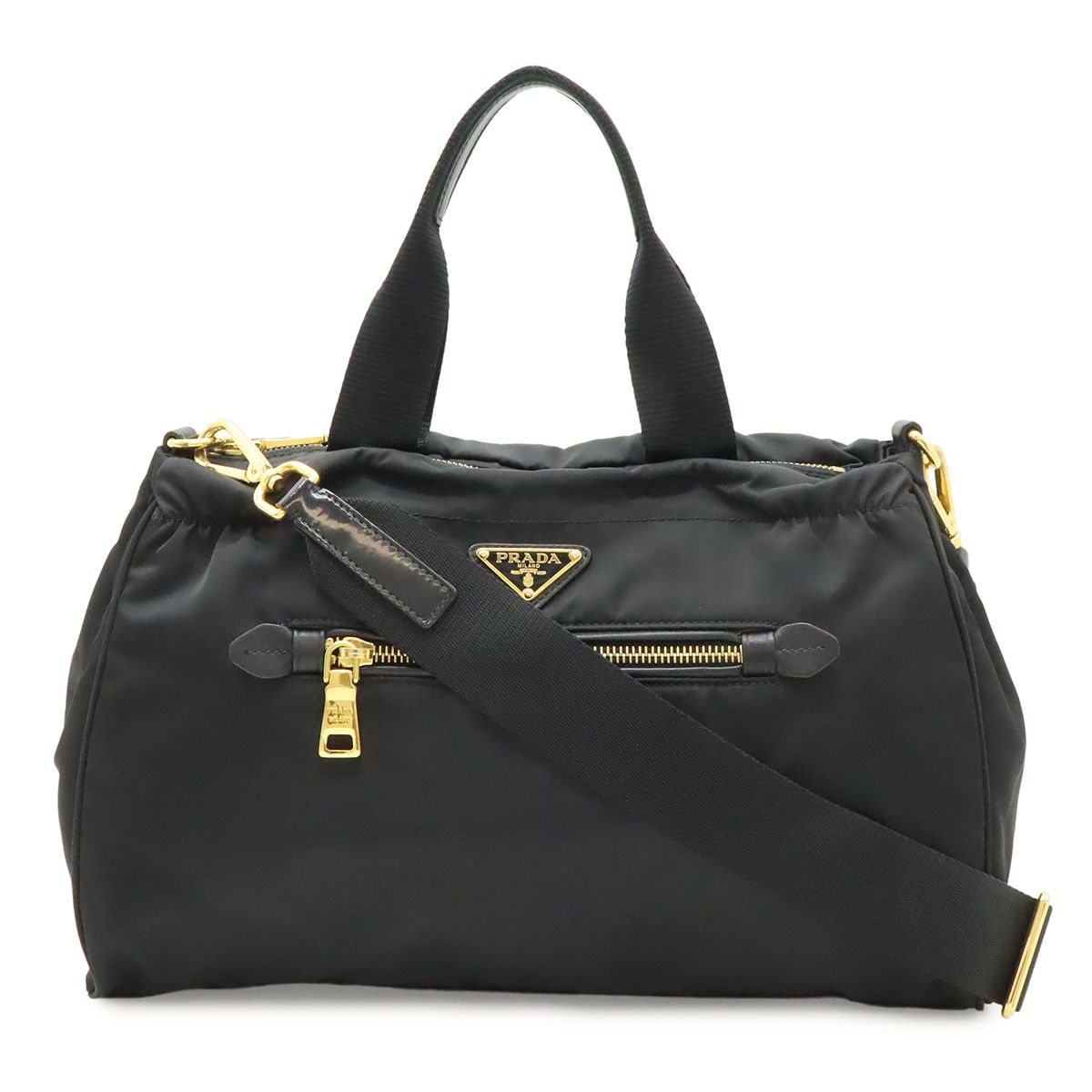 ■PRADA（プラダ）/良品 / ナイロン×レザー / ハンド /ブラック 黒 SAFFIANO（PRADA） プラダ ハンドバッグ ショルダーバッグ ナイロン