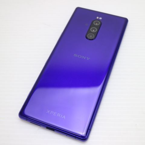 新品同様 802SO Xperia 1 パープル スマホ 本体 白ロム 土日祝発送OK