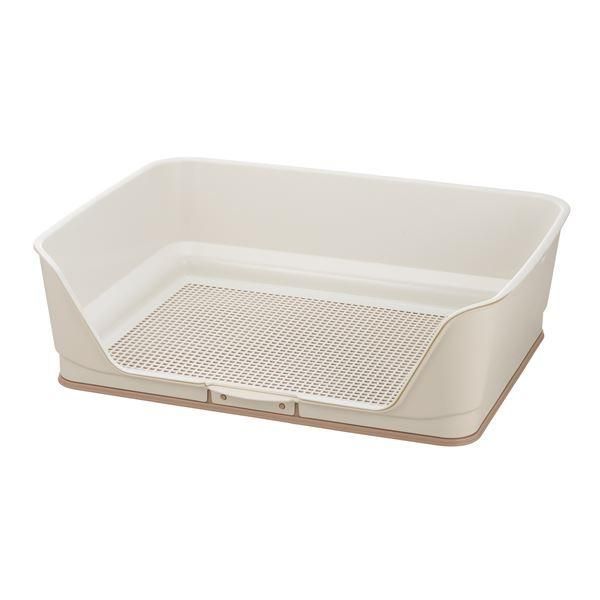 (まとめ)お掃除簡単ステップ壁付トイレ ワイド アイボリー (ペット用品) (×2セット)
