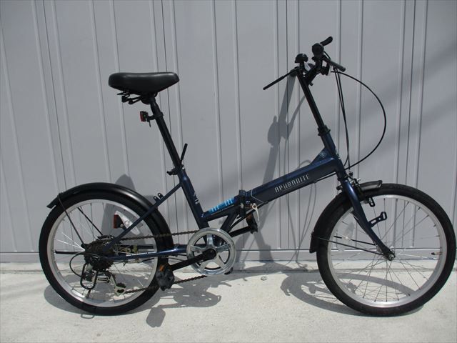 F95★整備済み★完成車発送★中古折りたたみ自転車【ブルー　６段変速　20インチ 】 8,614円