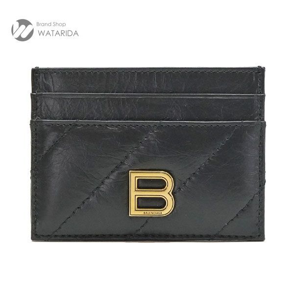 バレンシアガ BALENCIAGA クラッシュ カードケース 766467 210J1 ブラック レザー 送料無料