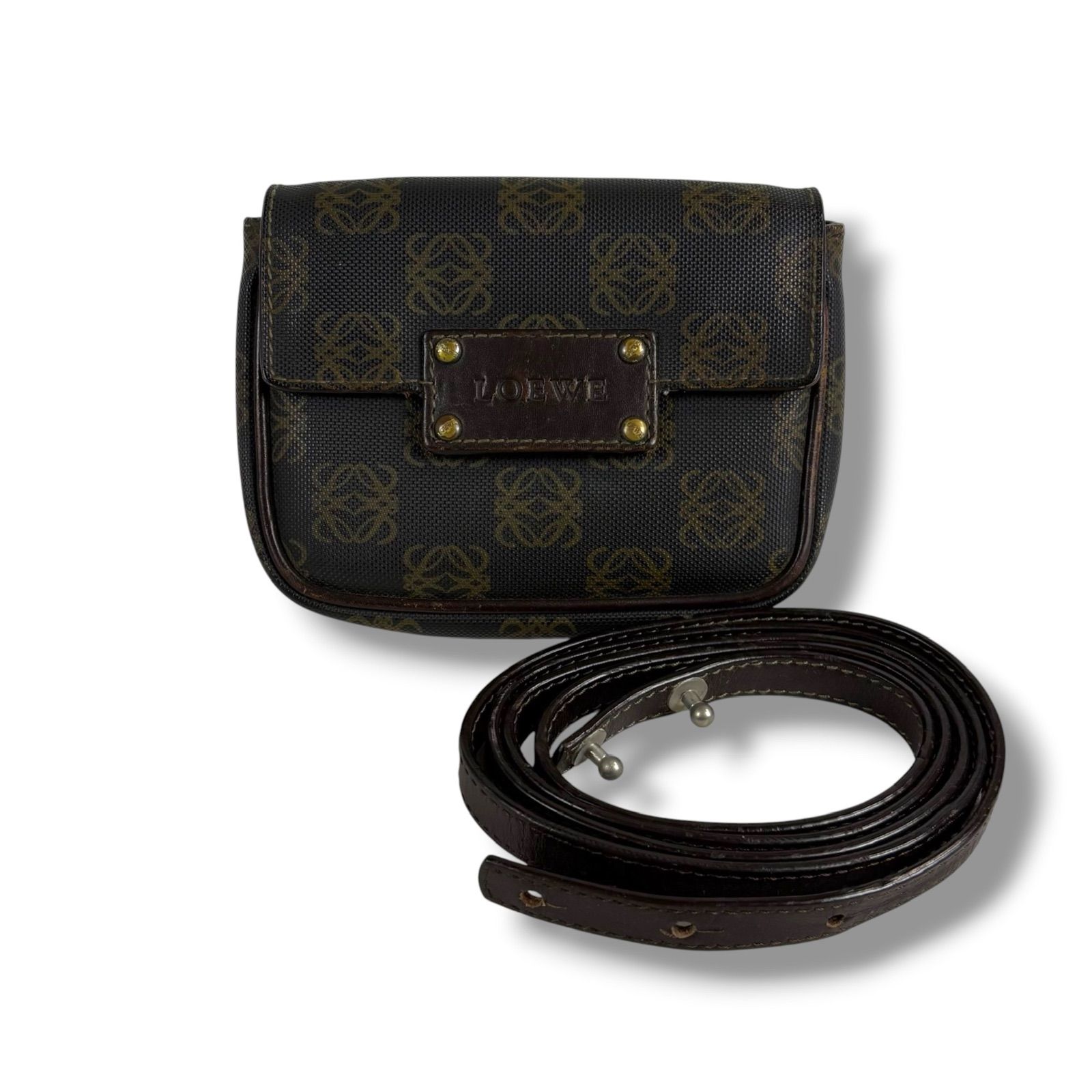 ロエベ LOEWE リピートアナグラムロゴ ウエストポーチ ミニショルダー 
