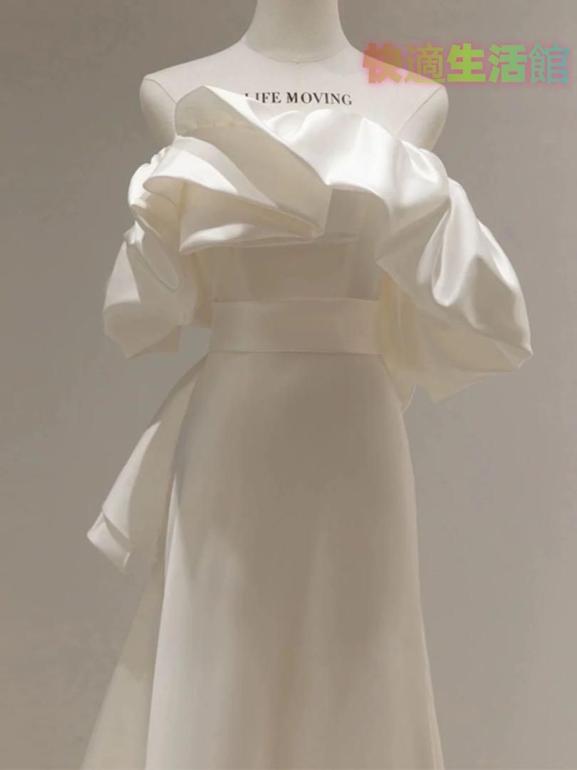 【セール】26年新作 胸元ボリューム魅力的エンパイアドレス 結婚式用lf515