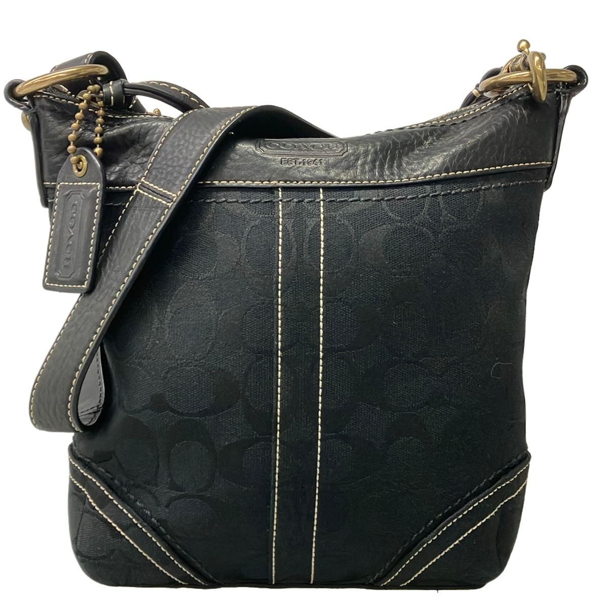 COACH(コーチ) ショルダーバッグ美品 シグネチャーダッフルショルダー 