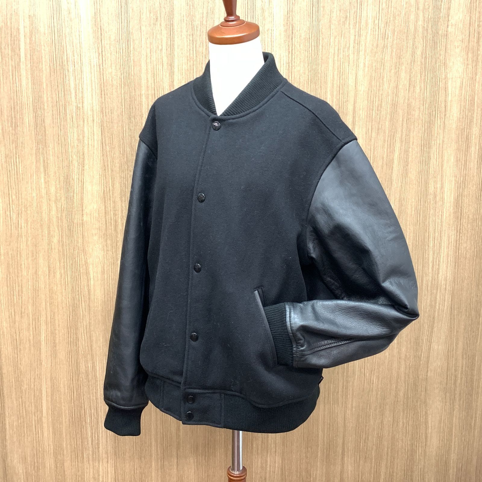 f001 P Supreme シュプリーム ジャケットMotion Logo Varsity Jacket 18AW 刺繍ロゴ 牛皮 キルティング Mサイズ